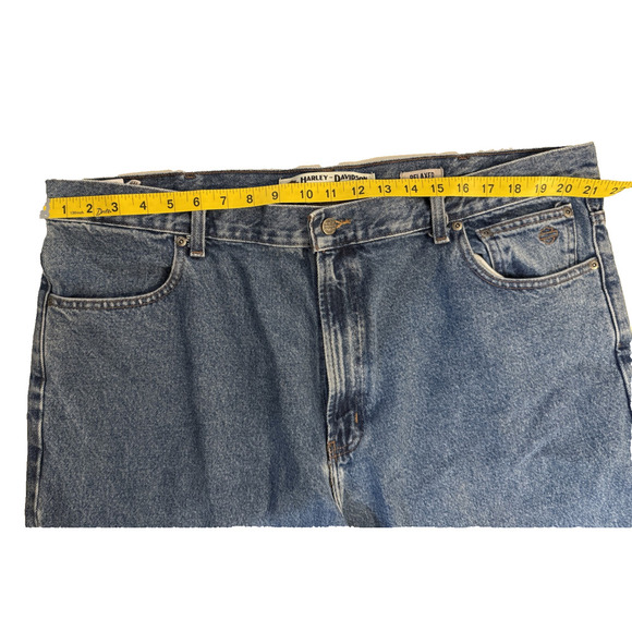 Harley Davidson Jeans Mens 42x30 Blue Relaxed Fit Denim Biker Motorcycle Pants - Picture 6 of 10